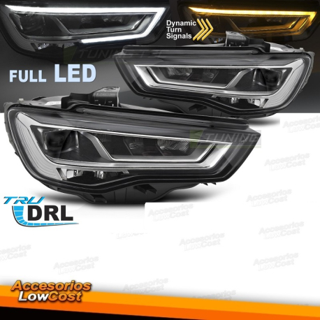 FAROS DELANTEROS FULL LED SEQ DRL compatibles con AUDI A3 8V 12-16