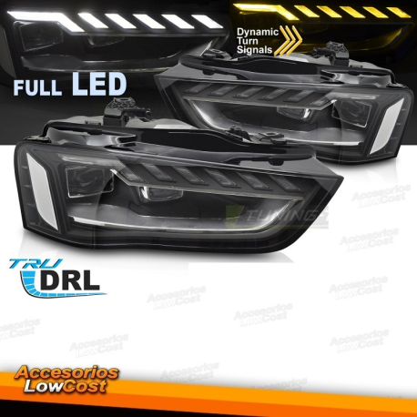 FAROS DELANTEROS FULL LED SEQ DRL compatibles con AUDI A4 B8 12-15