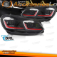 FAROS DELANTEROS LED LINEA ROJA SEQ DRL compatibles con VW GOLF VI 08-12