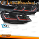 FAROS DELANTEROS LED LINEA ROJA SEQ DRL compatibles con VW GOLF VII 13-17