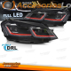 FAROS DELANTEROS LED LINEA ROJA SEQ DRL compatibles con VW GOLF VII 13-17