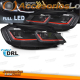FAROS DELANTEROS FULL LED LINEA ROJA SEQ DRL compatibles con VW GOLF VII 17-19
