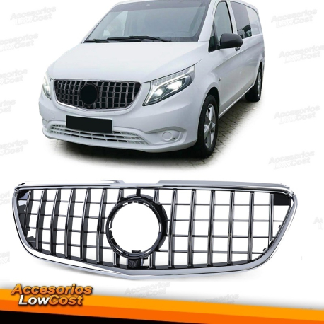 PARRILLA MERCEDES VITO W447 14- LOOK AMG GT CROMO NEGRO