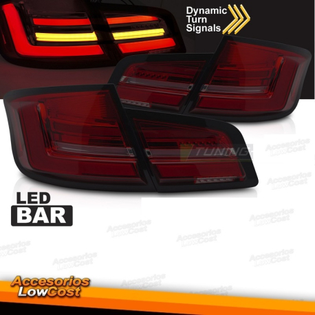 Pilotos traseros LED ROJOS Y AHUMADOS SECUENCIALES para BMW F10 10-13