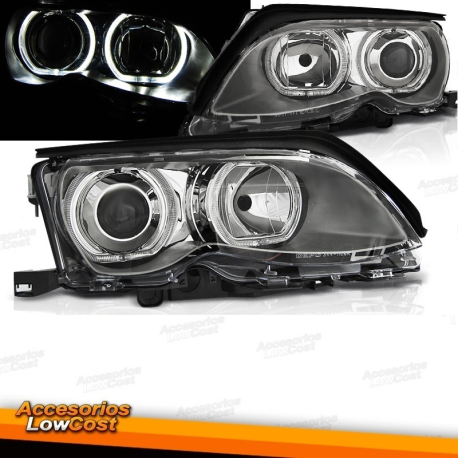 FAROS DELANTEROS ANGEL EYES BMW E46 09.01-03.05 ANGEL EYES LED CROMADO