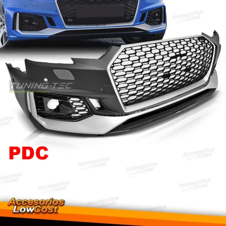 PARACHOQUES DELANTEROLOOK RS PLATA NEGRO PDC compatible con AUDI A4 B9 08.15-19