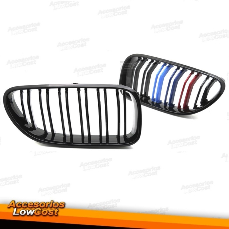 PARRILLA DEPORTIVA NEGRO BRILLANTE TRICOLOR DOBLE BARRA compatible con BMW F12 / F13 11-18