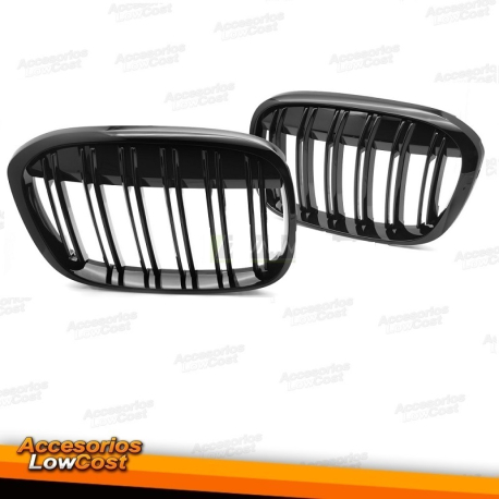 REJILLA DEPORTIVA DOBLE BARRA NEGRO BRILLANTE para BMW X1 F48 15-20