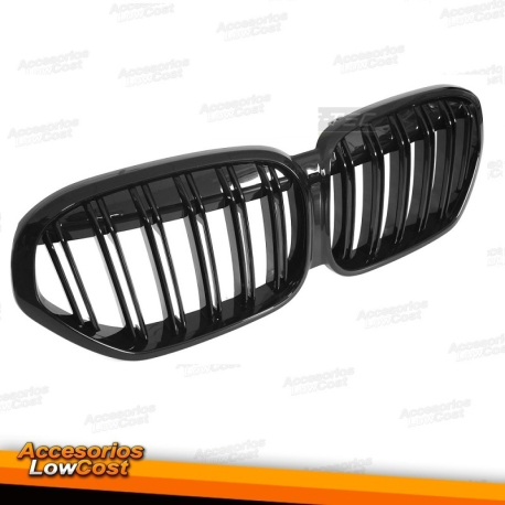 REJILLA DEPORTIVA DOBLE NEGRO BRILLANTE para BMW X1 F48 LCI 20-22