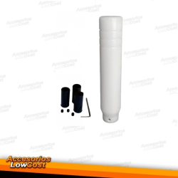 Pomo de palanca de cambio tipo Racing fabricado en Nylon de color blanco.