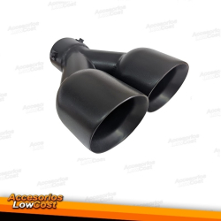 Cola de escape negra de doble salida 89mm - derecha