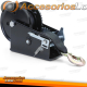 Cabrestante de cable Premium de 1500 kg, cabrestante manual con correa de 8 metros, negro
