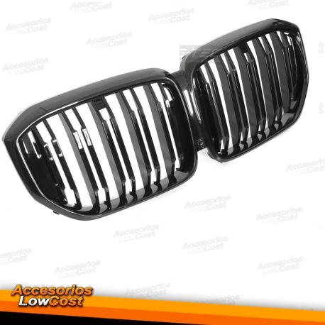 PARRILLA DEPORTIVA NEGRO BRILLANTE DOBLE BARRA para BMW X5 G05 LCI 23-