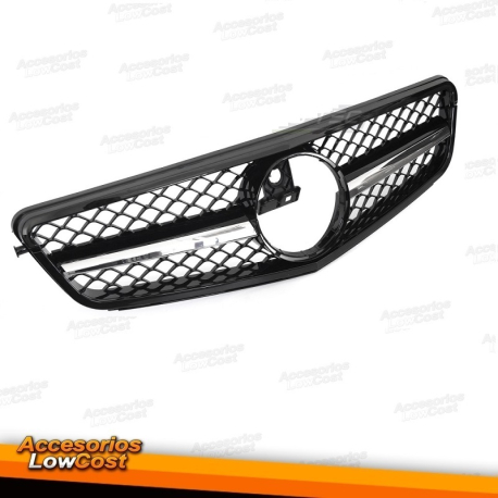 Grelha desportiva cromada preta compatível com Mercedes W204 / S204 07-14