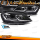 Faróis LED prateados com luzes diurnas sequenciais (DRL) compatíveis com VW Golf VII 13-17