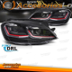 Faros LED rojos con luz diurna secuencial (DRL) compatibles con VW Golf VII 13-17.