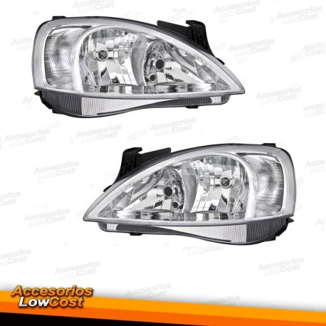 FAROIS OPEL CORSA C. FUNDO CROMADO.