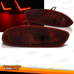 LUCES TRASERAS DE BARRA LED AHUMADO ROJO se adapta a SEAT LEON 03/09-12