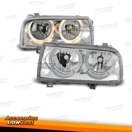 FARÓIS CROMADOS ANGEL EYES para VW VENTO 01.92-08.98