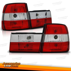 FAROLINS TRASEIROS BMW E34 4PORTAS / 88-95 VERMELHO BRANCO