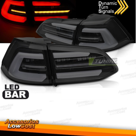  LUCES TRASERAS LED ROJAS HUMO SEQ para VW GOLF 7 17-19 SW