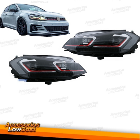 FAROS  LED PARA VW GOLF 7,5, 17-20, Look GTI, ACTUALIZACION PARA HALÓGENO