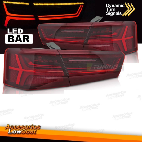 PILOTOS TRASEROS LED PARA AUDI A6 4F (08-11), LED BAR ROJO BLANCO
