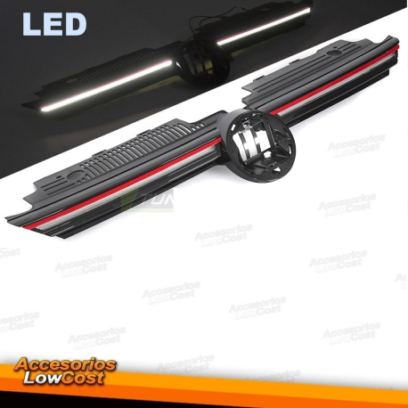 PARRILLA DELANTERA LED CON LINEA ROJA PARA GOLF VIII 19-24, Look GTI