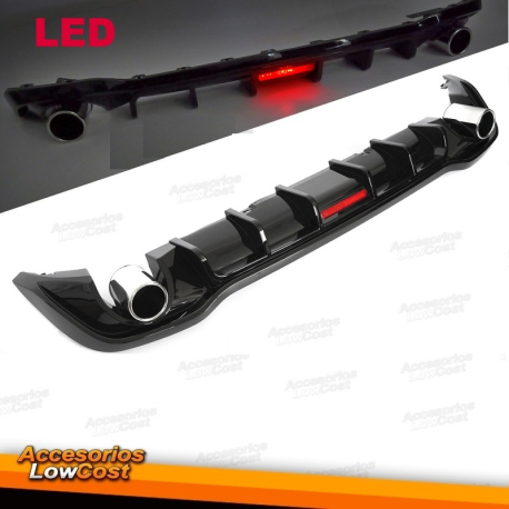Difusor Traseiro Volkswagen Golf 8 GTI Preto Brilhante