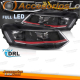 Faróis LED prateados SEQ DRL compatíveis com VW POLO 6R 09-17