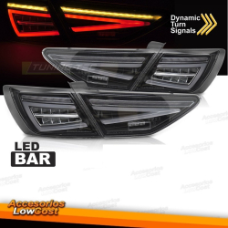 Pilotos traseros FULL LED para Seat Leon 5F 12-20 ahumados para halogeno de origen