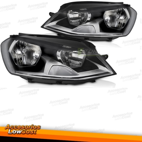 FAROS DELANTEROS DRL LED PARA VW GOLF VII, 11/12-17, fondo negro