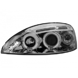 FAROS OJOS DE ANGEL CORSA, 00-06- CRISTAL CLARO/CROMADO- ANILLOS POSICION +PARA SISTEMA DE AUTOREGULACION DE FAROS+INTERMITENTE