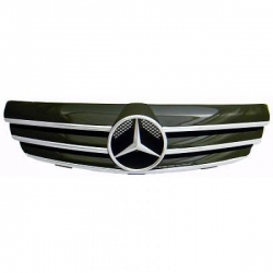 GRELHA FRONTAL SPORT / MERCEDES CLK W209 / 02+ PRETO / CROMADO