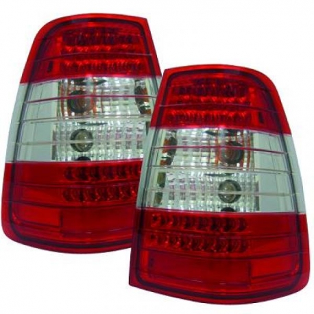 PILOTOS MERCEDES W124, 85-95 LED , SOLO KOMBI- CRISTAL CLARO/ROJO-BLANCO