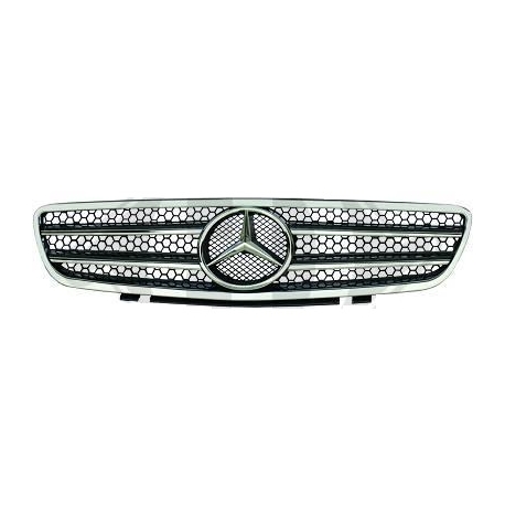 GRELHA FRONTAL SPORT AMG / MERCEDES SL R230 / 01-06 CROMADA PRETA