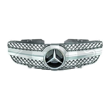 GRELHA FRONTAL SPORT AMG / MERCEDES SL R230 / 01-06 CROMADA PRATA