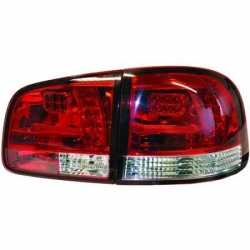 PILOTOS TRASEROS LED TOUAREG 02-10, CRISTAL CLARO-ROJO-BLANCO