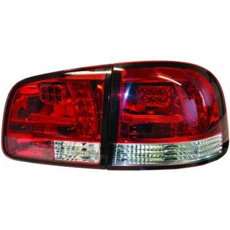 FAROLINS TRASEIROS LED / VW TOUAREG / 02-10 VERMELHO BRANCO