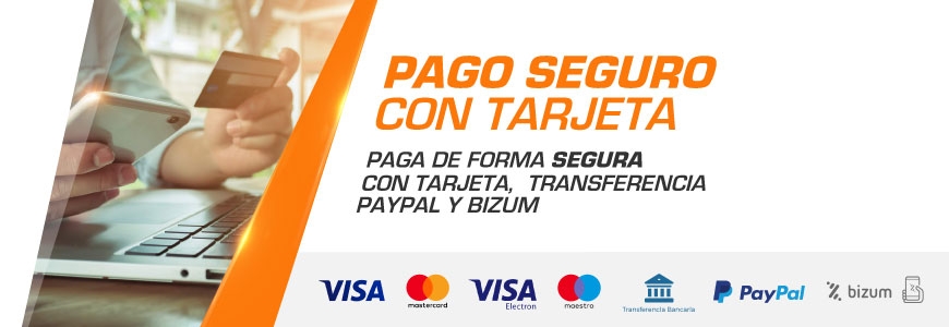 Pago seguro con Tarjeta, Bizum, Paypal o Transferencia Bancaria en Auto Accesorios LowCost